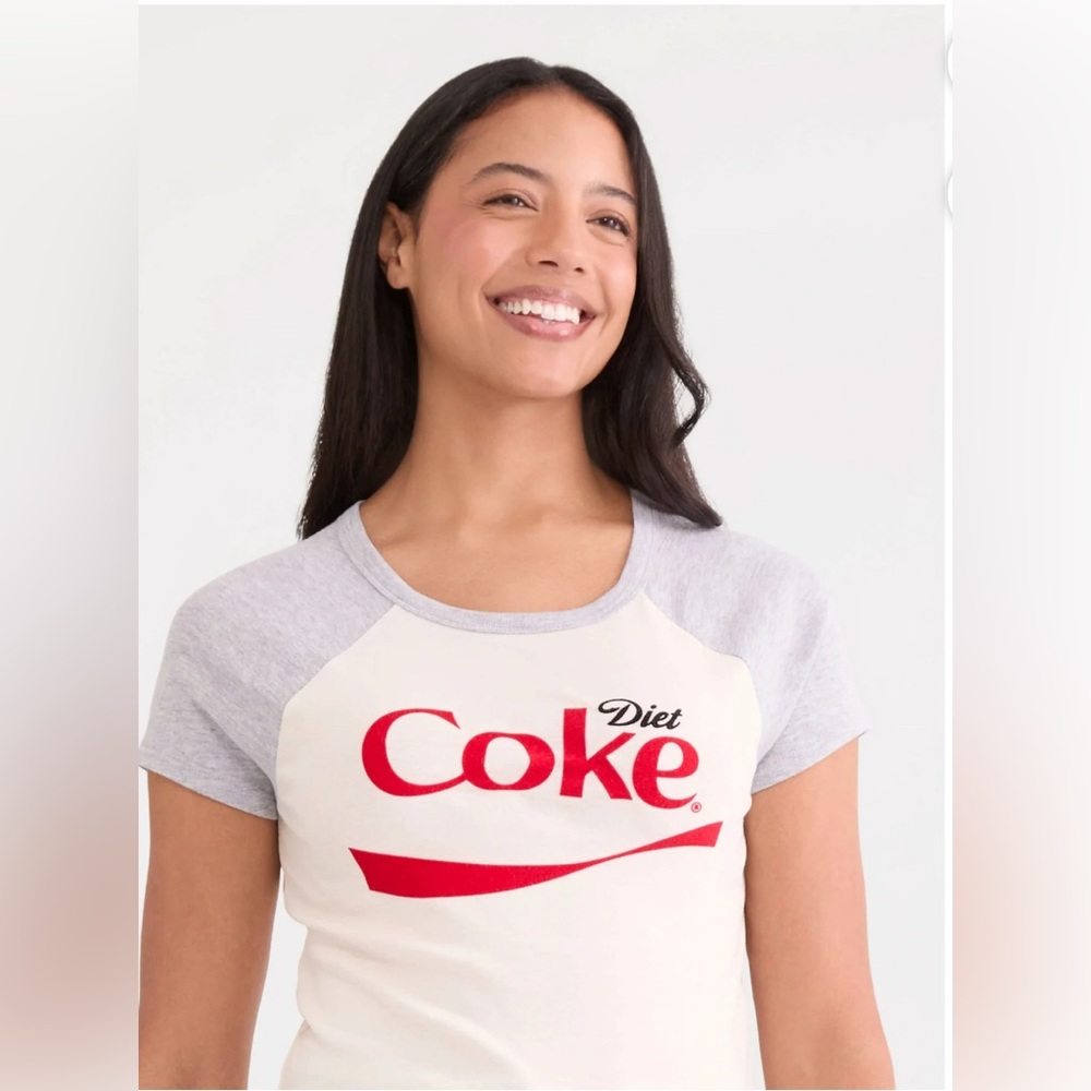Diet Coke Women’s Graphic Baby Tee, SizeXL 16/18